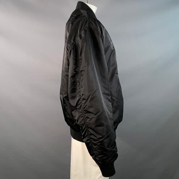 ALPHA INDUSTRIES Size 4XL Black Orange Nylon Reversible Bomber Jacket - Picture 3 of 11